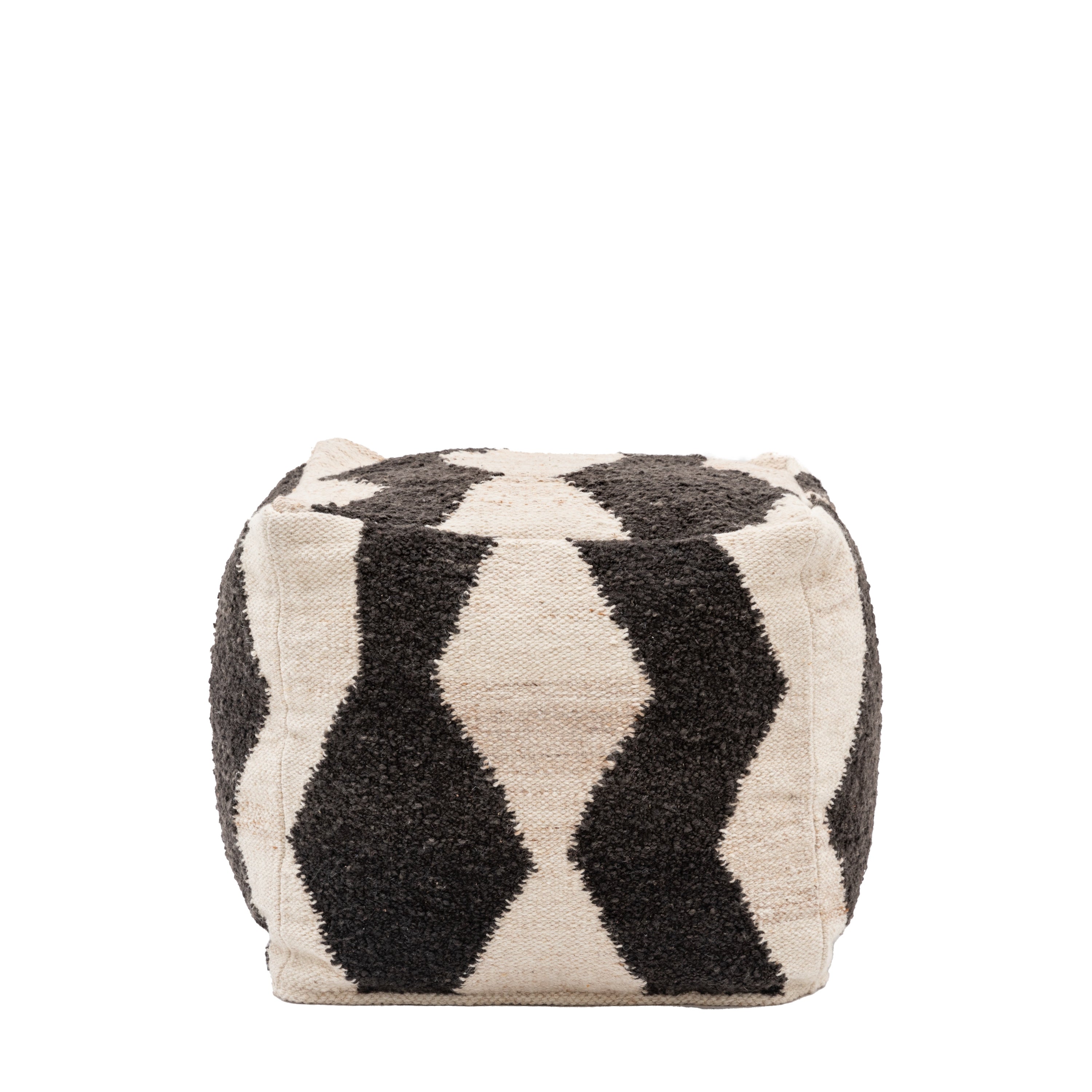 Brando Monochrome Zigzag Square Pouffe